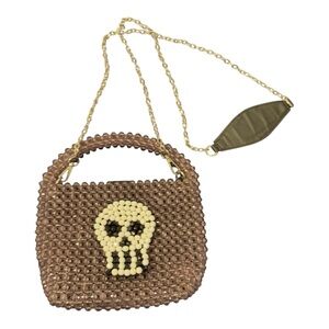 Bouffants & Broken Hearts Beaded Skull Bag Y2K Goth Crossbody Novelty Purse